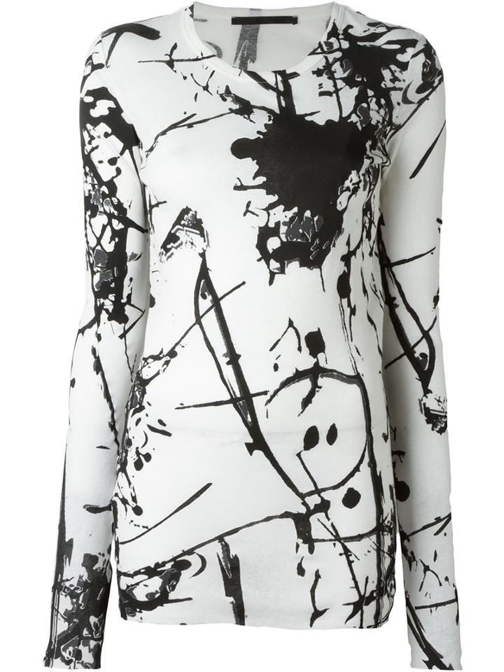 Haider Ackermann Printed Jumper, Women's, Size: Medium, White, Cotton/cashmere