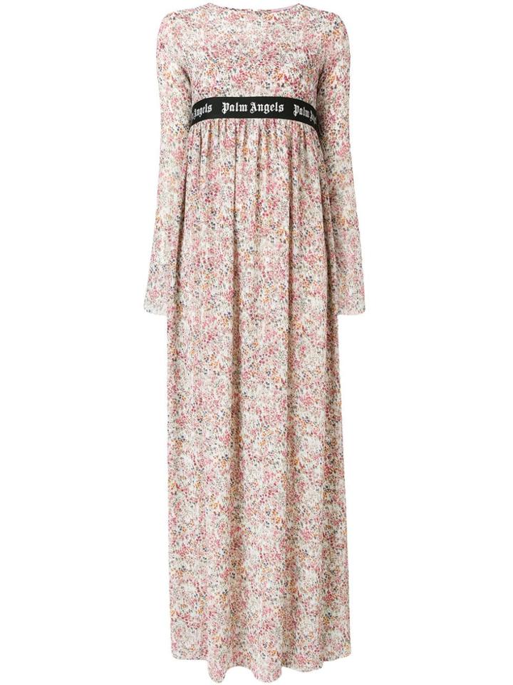 Palm Angels Floral Print Long Dress - White
