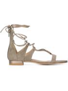 Stuart Weitzman Gladiator Sandals, Women's, Size: 38.5, Grey, Leather