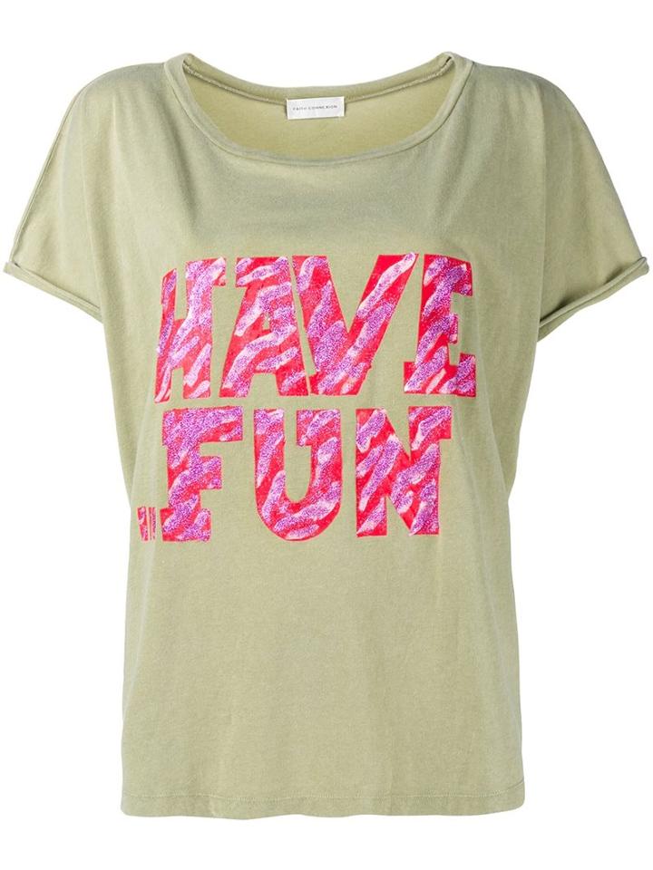 Faith Connexion Have Fun Printed T-shirt, Women's, Size: Xs, Green, Cotton