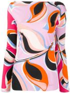 Emilio Pucci Printed Boat Neck Blouse - Pink