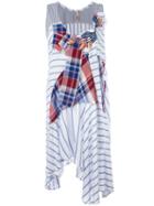 Antonio Marras Striped Patchwork Dress, Women's, Size: 42, White, Viscose/cotton/spandex/elastane