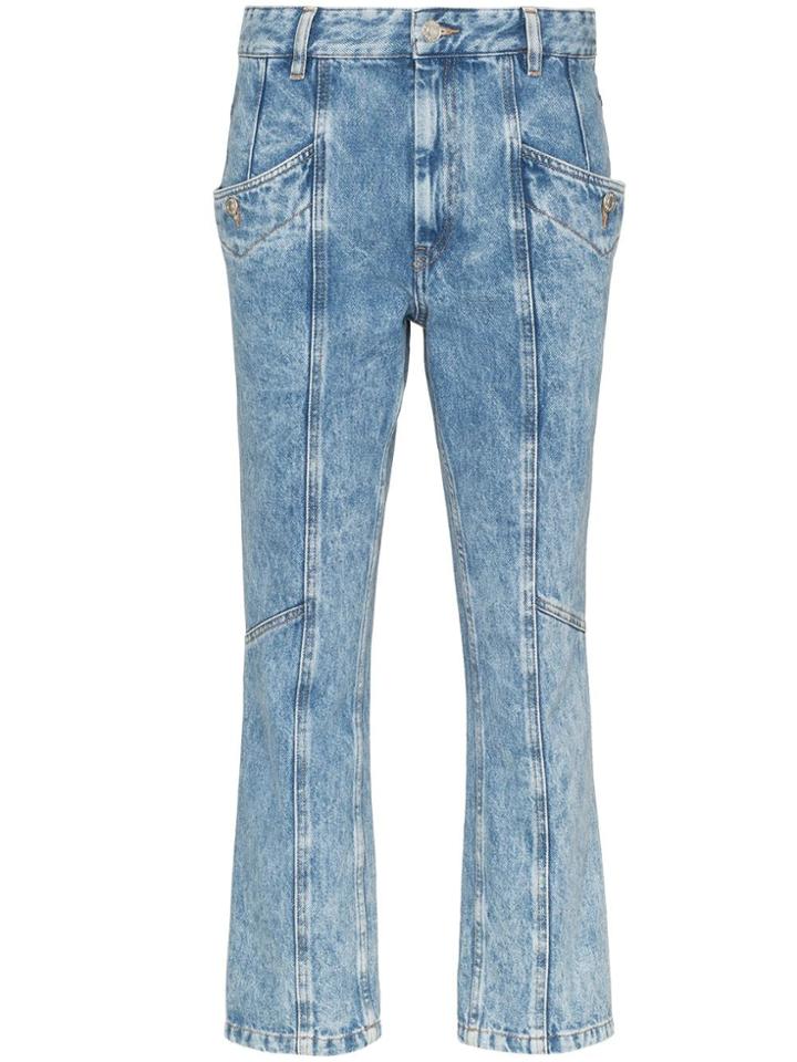 Isabel Marant Étoile Notty Panelled Cropped Jeans - Blue