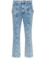 Isabel Marant Étoile Notty Panelled Cropped Jeans - Blue