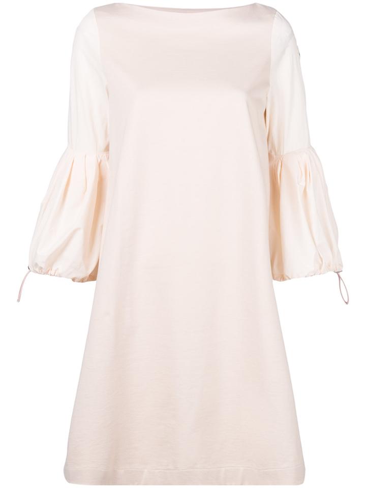 Moncler Puff Sleeve Shift Dress - Pink & Purple
