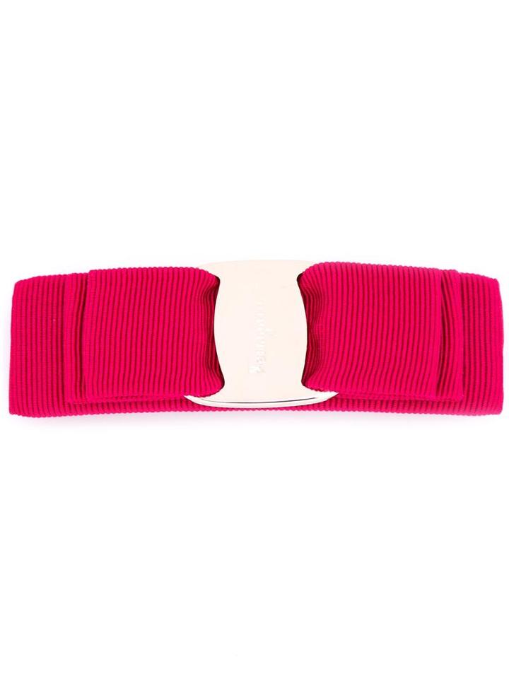 Salvatore Ferragamo 'vara' Hair Clip, Women's, Pink/purple, Cotton