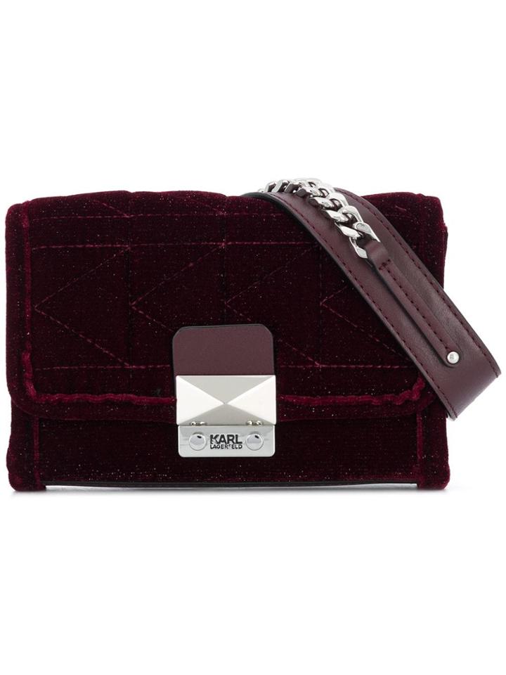 Karl Lagerfeld Karl X Kaia Velvet Bum Bag - Red