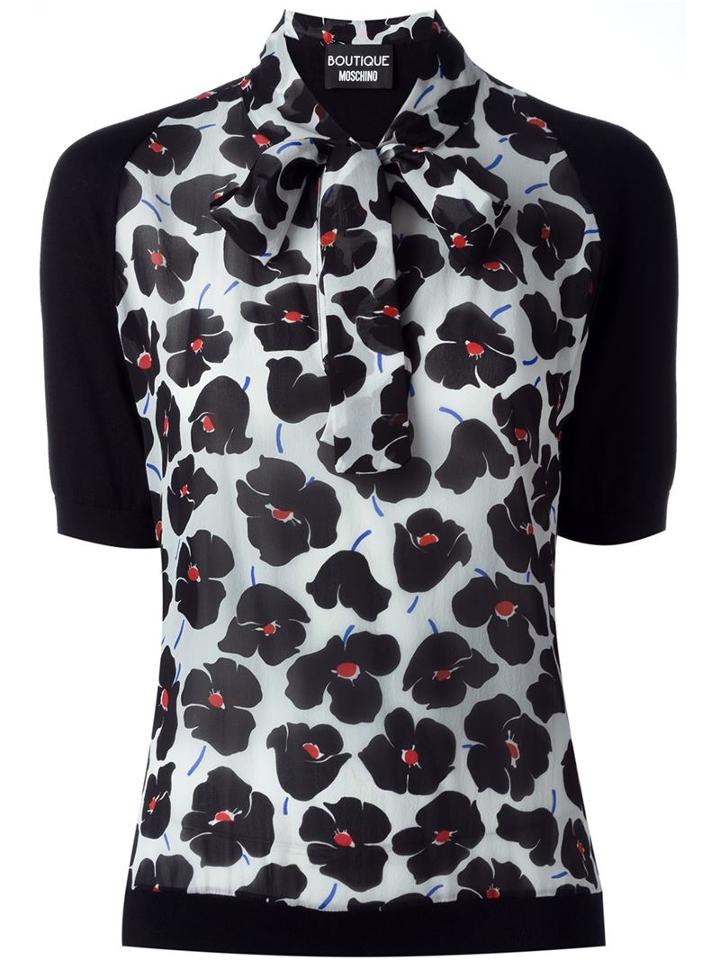 Boutique Moschino Pussy Bow Knit Top