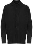 Homme Plissé Issey Miyake Micro-pleated Long-sleeve Shirt - Black