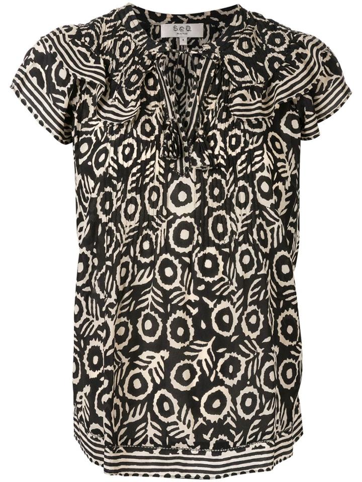 Sea Emi Ruffle Trim Blouse - Black