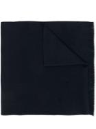 Canali Fringed Knitted Scarf - Blue
