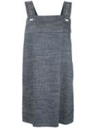 Dondup Square Neck Dress, Women's, Size: 40, Blue, Linen/flax/silk/cupro/spandex/elastane