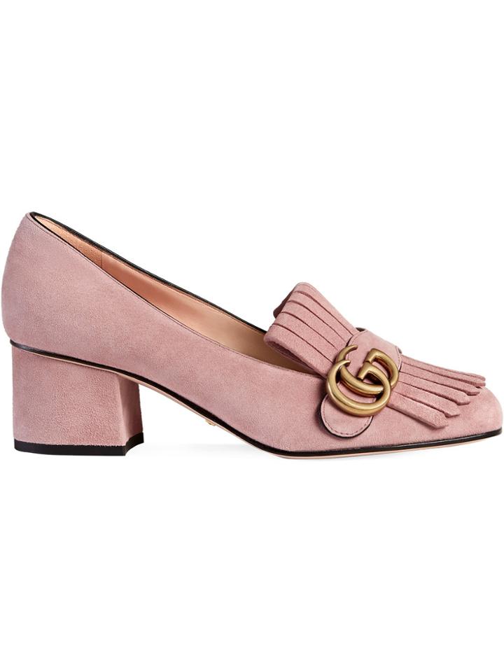 Gucci Suede Mid-heel Pump - Pink & Purple