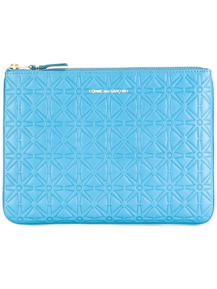 Comme Des Garçons Wallet Embossed Zip Wallet - Blue