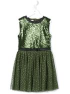 Diesel Kids Sequin Embellished Flared Dress, Girl's, Size: 8 Yrs, Green