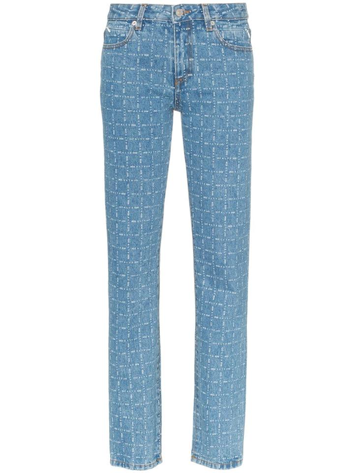 1017 Alyx 9sm Logo Print Straight Leg Jeans - Blue