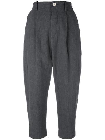 Klasica - Pleated Trousers - Women - Cotton - 2, Grey, Cotton