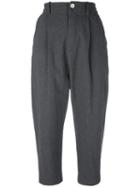 Klasica - Pleated Trousers - Women - Cotton - 2, Grey, Cotton