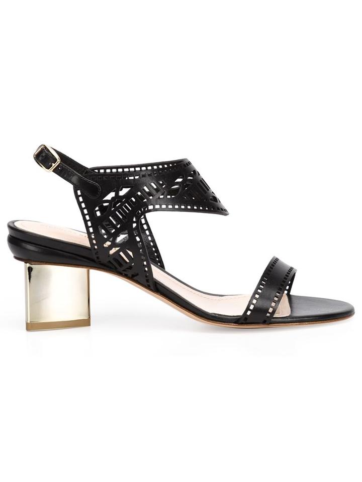 Nicholas Kirkwood Leda Sandals, Women's, Size: 37, Black, Leather/calf Leather