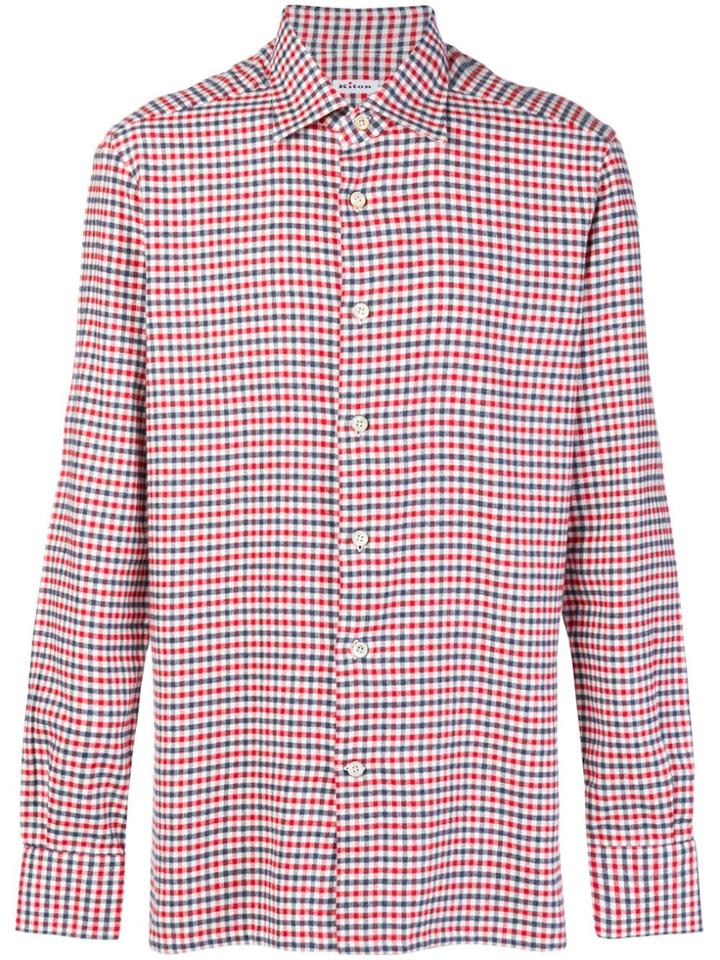 Kiton Plaid Button Shirt - Red