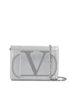 Valentino Small V-logo Shoulder Bag - Silver
