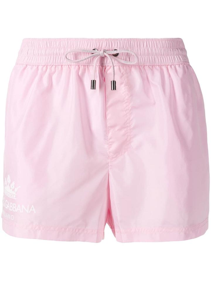 Dolce & Gabbana Logo Swim Shorts - Pink
