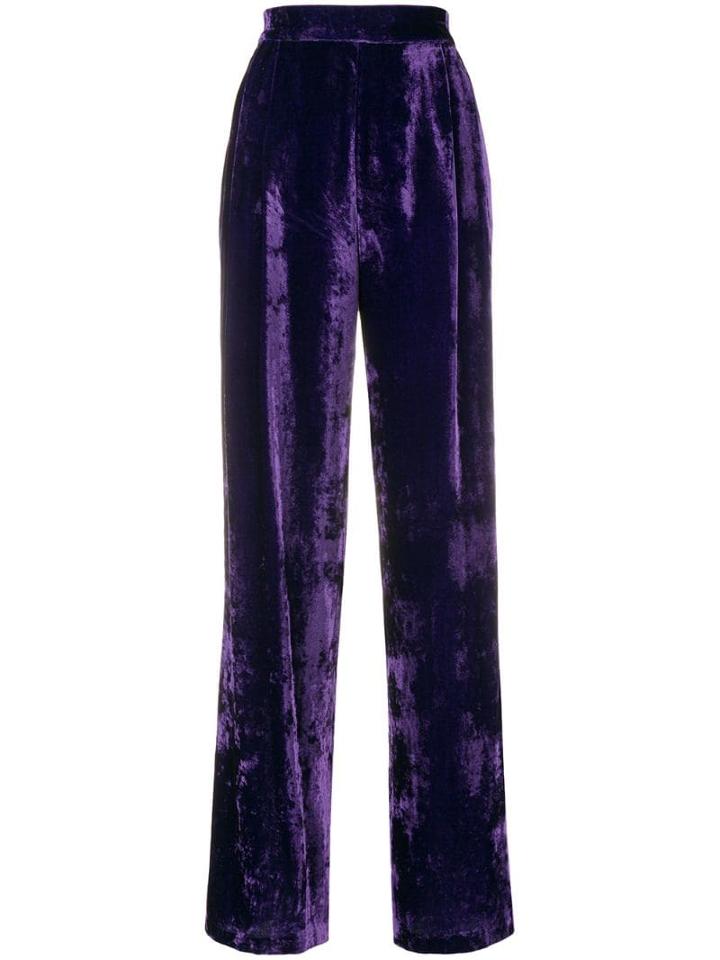 Erika Cavallini Velvet High Waisted Trousers - Purple