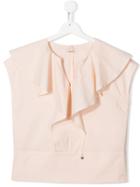Elisabetta Franchi La Mia Bambina Ruffled Blouse - Neutrals