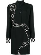 Cavalli Class Long-sleeve Shirt Dress - Black