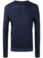 Ermenegildo Zegna Crew Neck Sweater, Men's, Size: 52, Blue, Wool/silk