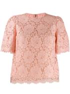Dolce & Gabbana Scalloped Lace Blouse - Pink
