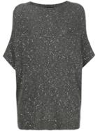 Fabiana Filippi Sequin Embellished Short Sleeve Sweater - Grey