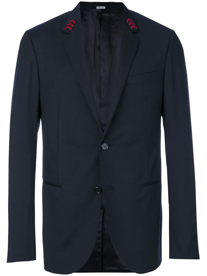 Lanvin - Embroidered Arrow Collar Blazer - Men - Cupro/wool - 48, Black, Cupro/wool