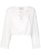 3.1 Phillip Lim - Pearl Trim Cropped Top - Women - Cotton - 0, White, Cotton