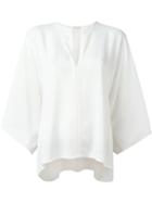 Helmut Lang Three Quarter Sleeves Blouse, Women's, Size: Medium, White, Silk