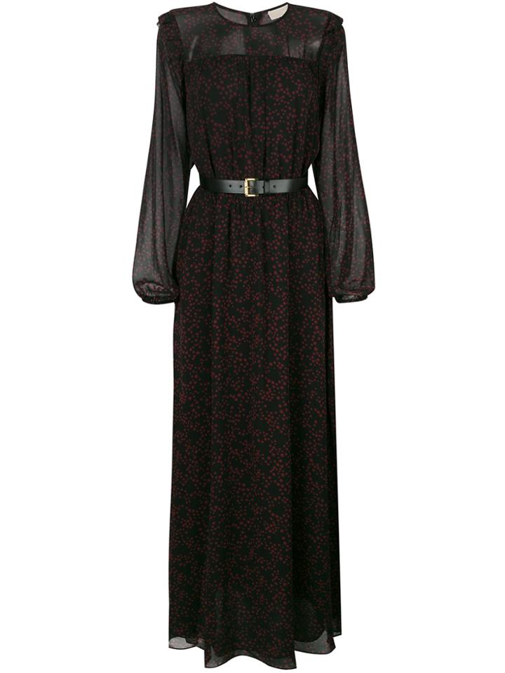 Michael Michael Kors Long-sleeved Star Print Dress - Black