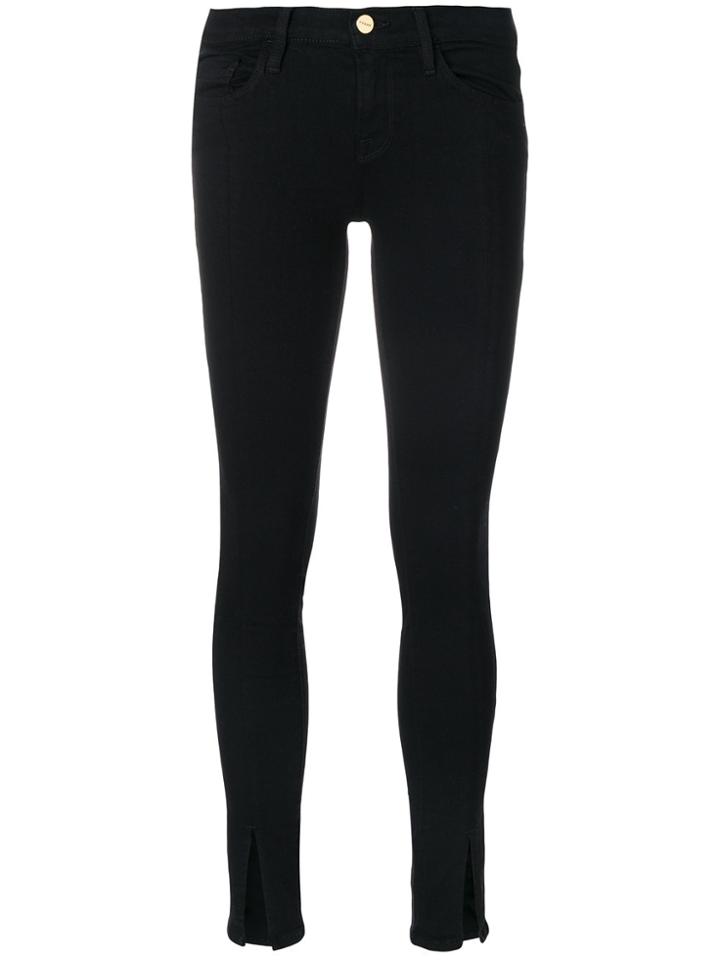 Frame Denim Front Slits Denim Jeans - Black