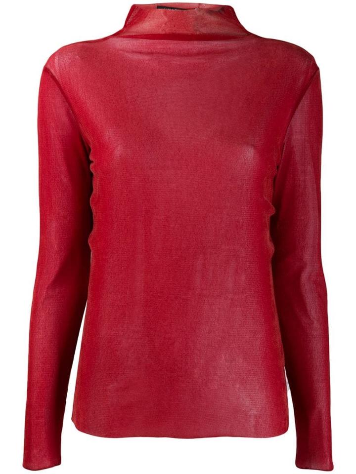 Luisa Cerano Stand-up Collar Jumper - Red