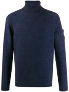 Cp Company Roll Neck Knitted Jumper - Blue
