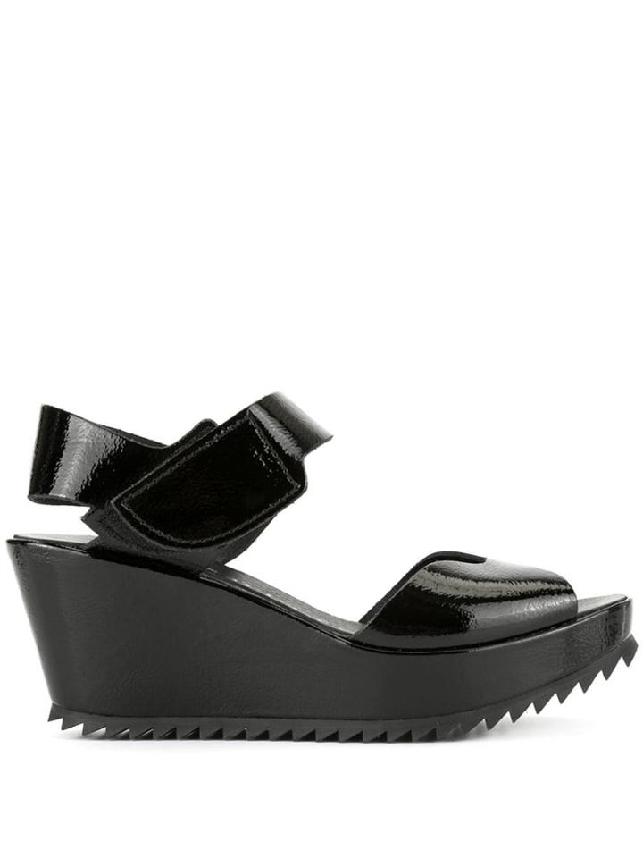 Pedro Garcia Wedge Heel Sandals - Black