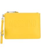 Moschino Logo Clutch, Women's, Yellow/orange