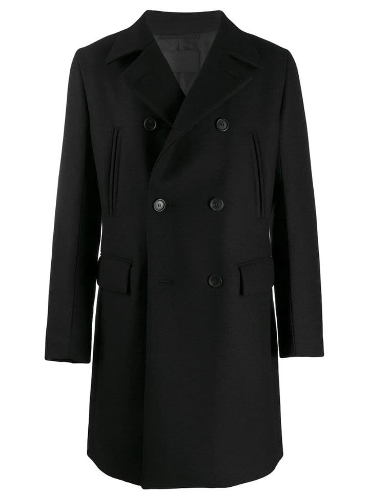 Prada Double Breasted Peacoat - Black