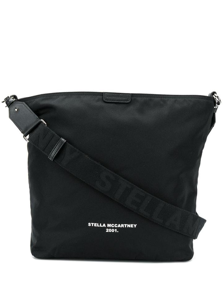 Stella Mccartney Contrast Logo Shoulder Bag - Black