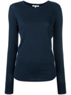 Helmut Lang Round Neck Jumper, Women's, Size: Small, Blue, Cotton/cashmere