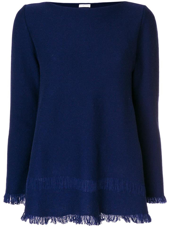 Borgo Asolo Flared Fringe-hem Sweater - Blue