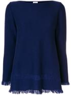 Borgo Asolo Flared Fringe-hem Sweater - Blue
