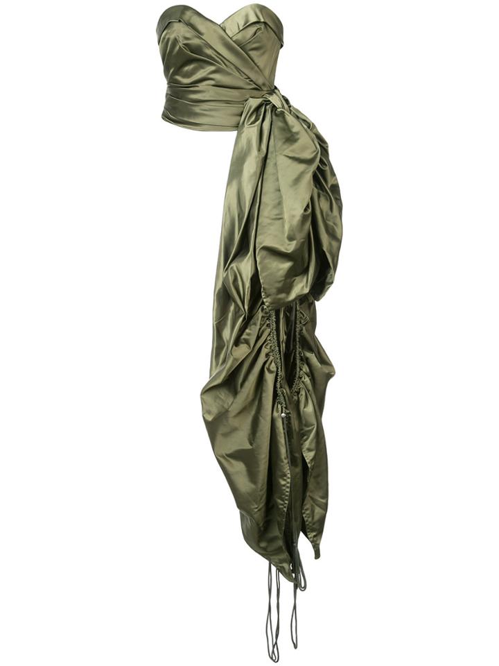 Moschino Drawstring Tie Embellished Bandeau Top - Green