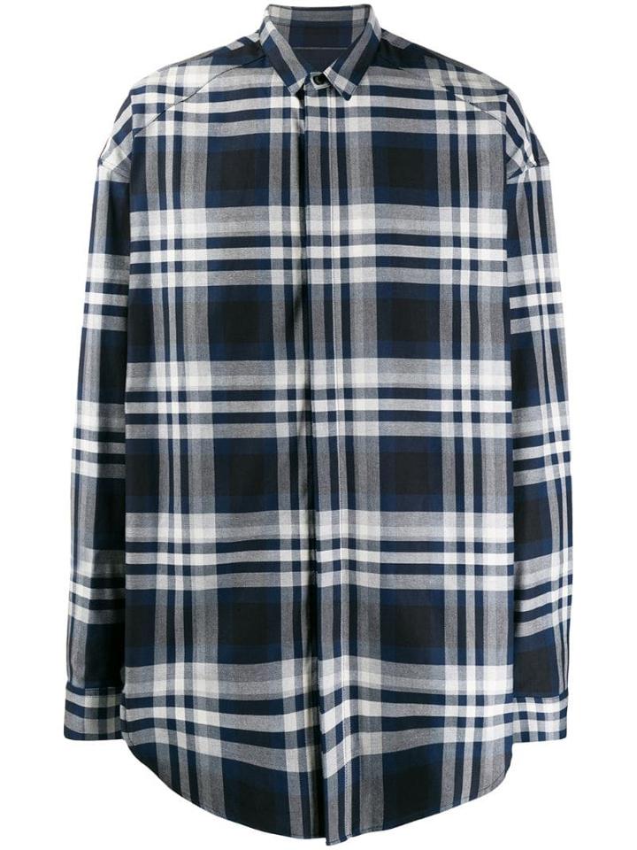 Juun.j Checked Print Shirt - Blue