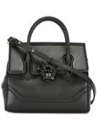 Versace Medusa Front Shoulder Bag, Women's, Black, Leather