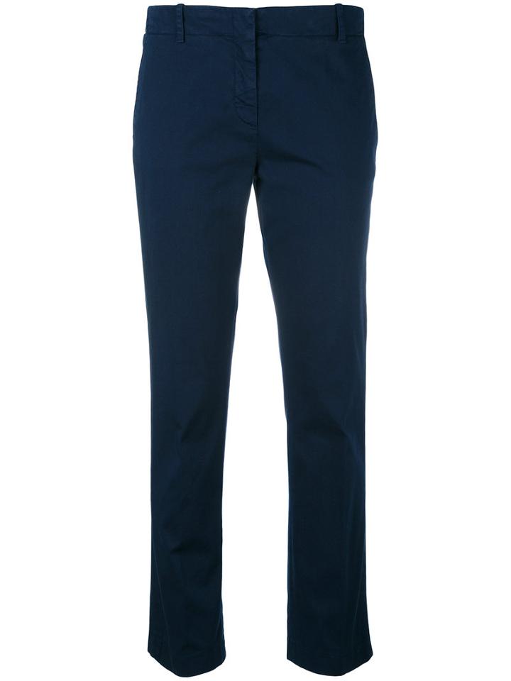 Aspesi - Cropped Trousers - Women - Cotton/spandex/elastane - 46, Blue, Cotton/spandex/elastane
